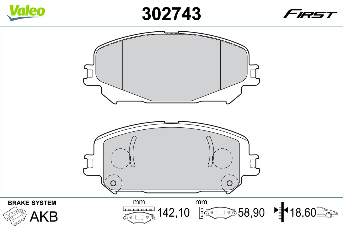 VALEO Fékbetét, mind 302743_VALEO